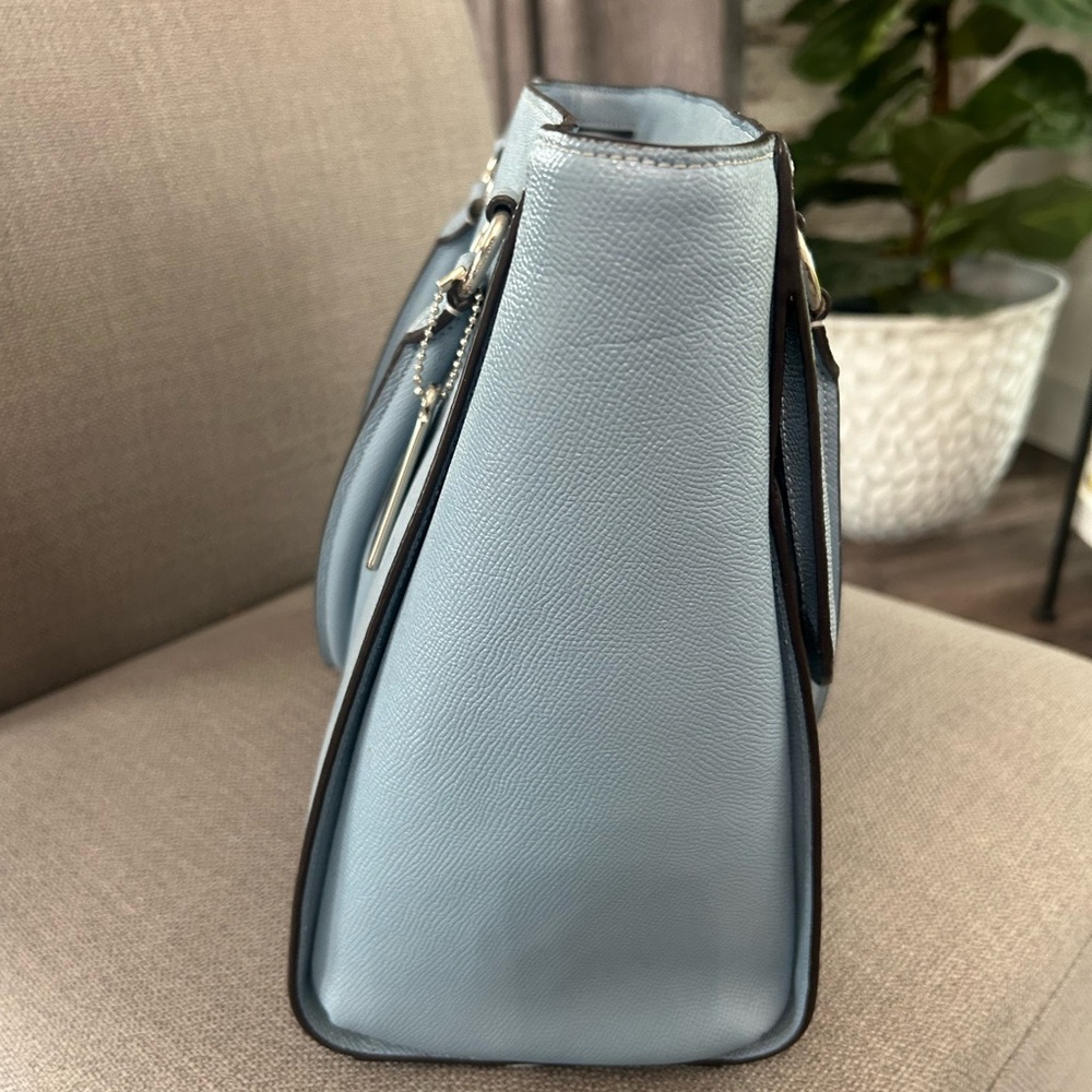 Coach Light Blue Leather Tote - Picture 5 of 6